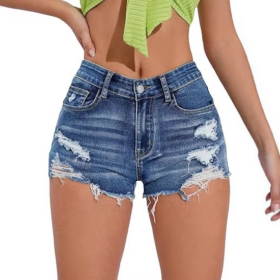 Women's High Waist Distressed  - Shorts Denim Frayed ulasan dan harga