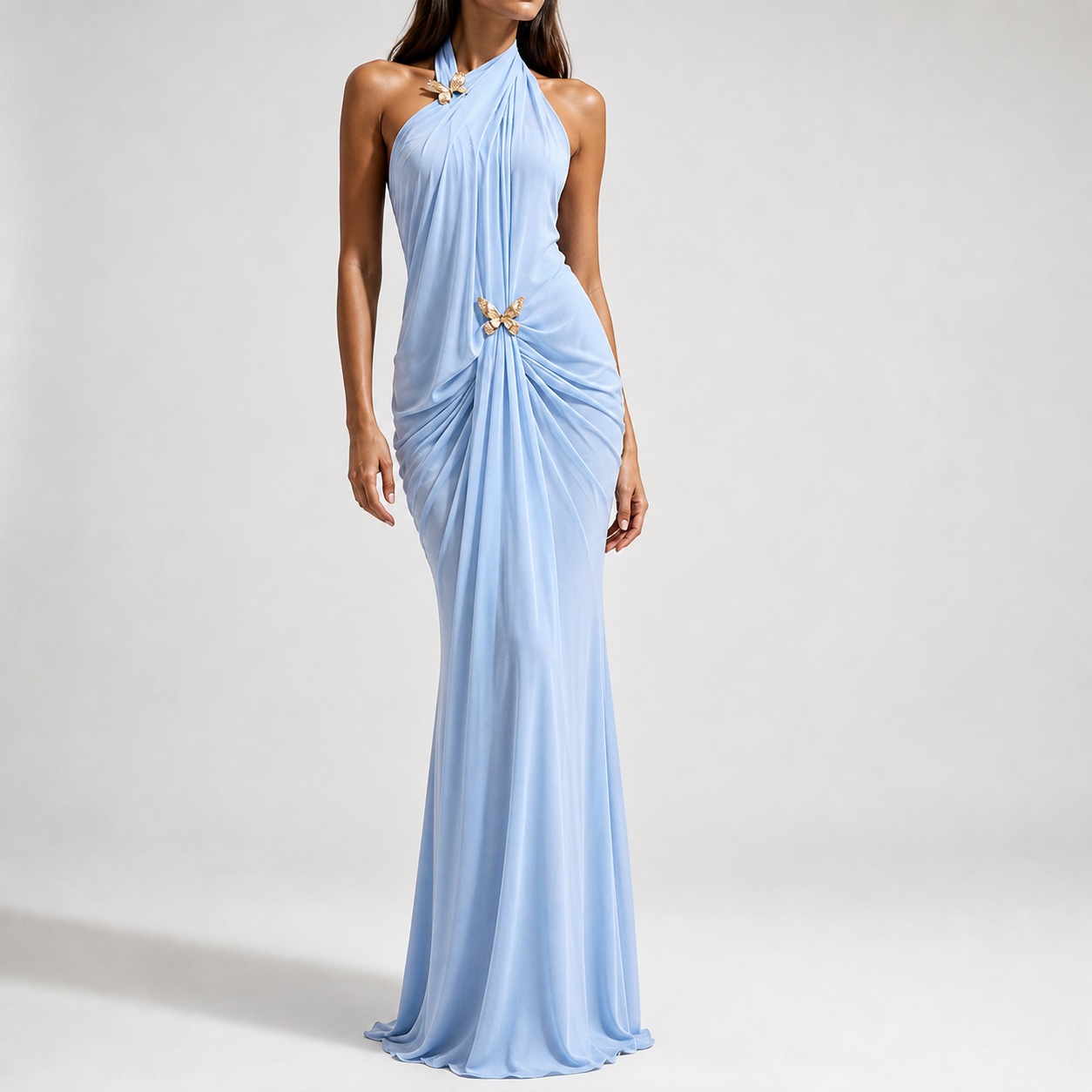 Women's Elegant Off Shoulder H - Maxi Dress Halter ulasan dan harga